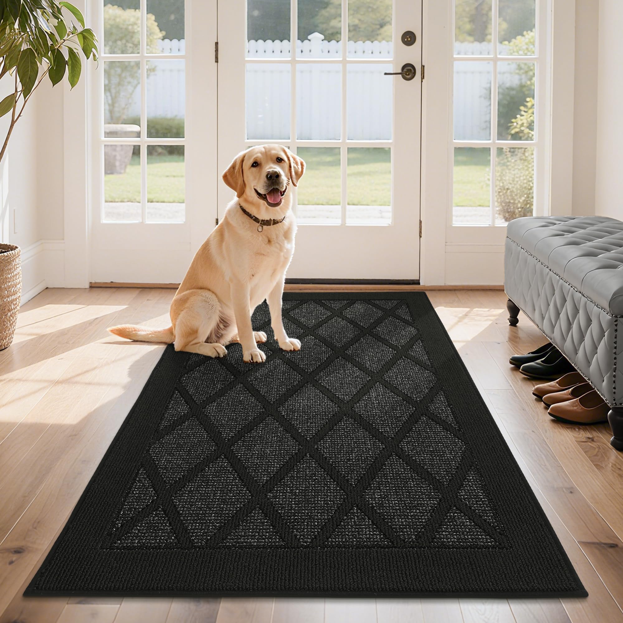 COSY HOMEER felpudo frontal negro mostrando absorción y estilo