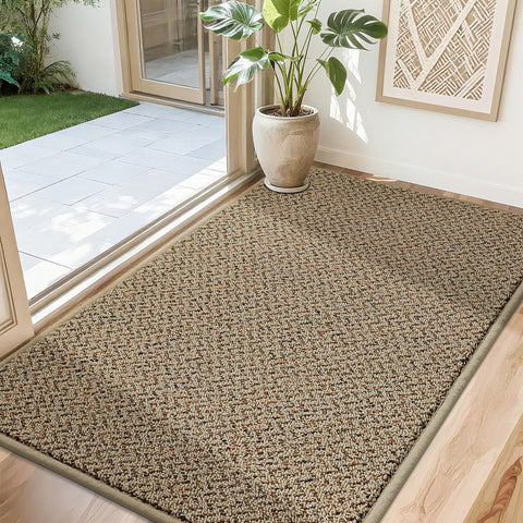 COSY HOMEER frente del felpudo 32x48 taupe muestra diseño funcional y atractivo