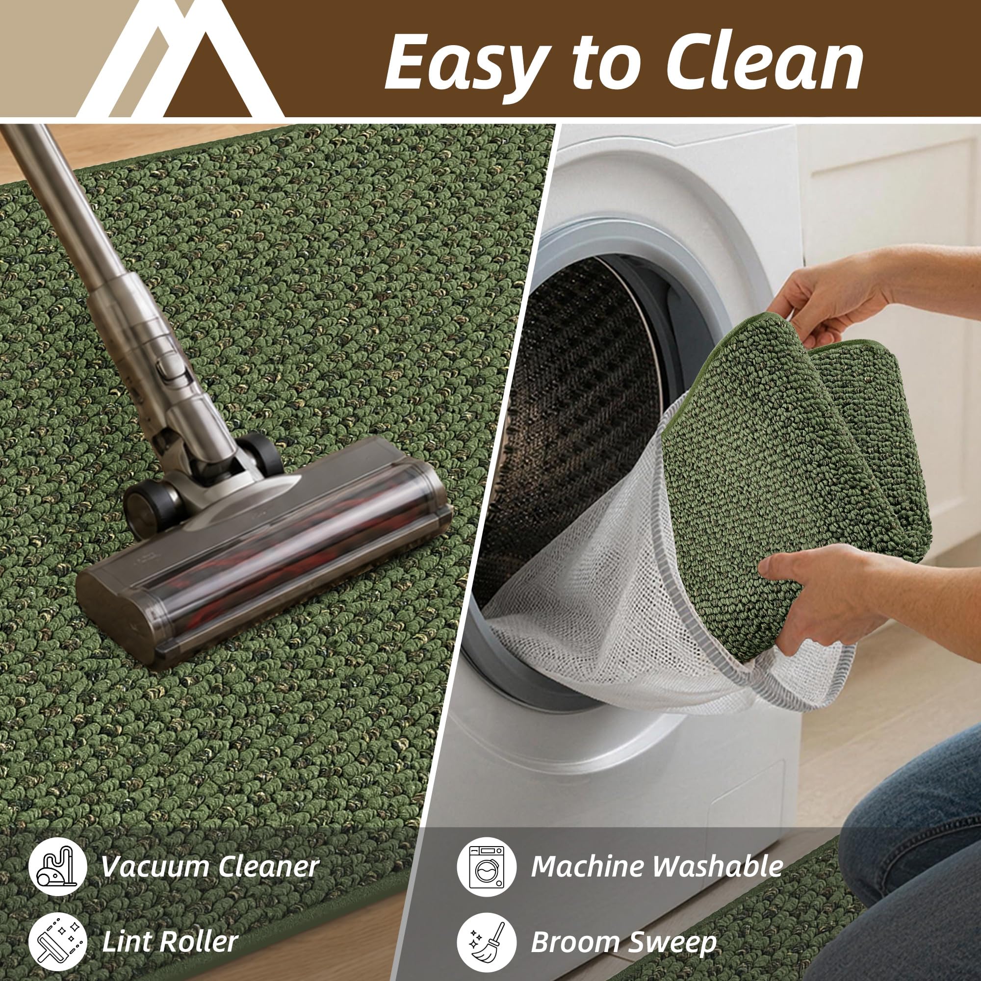 COSY HOMEER felpudo listo para lavado a máquina para limpieza rápida