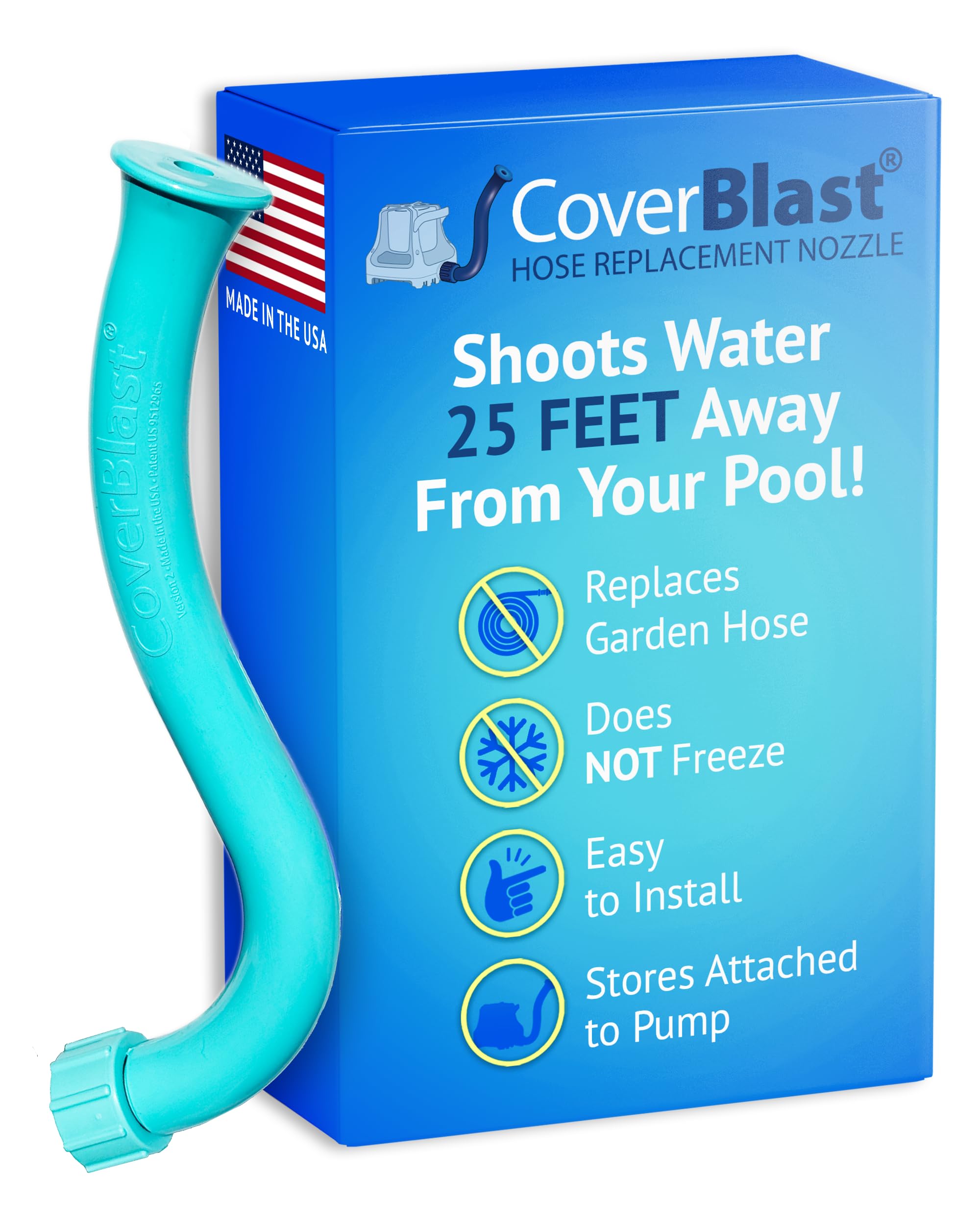 CoverBlast frente del empaque mostrando la boquilla y beneficios visuales