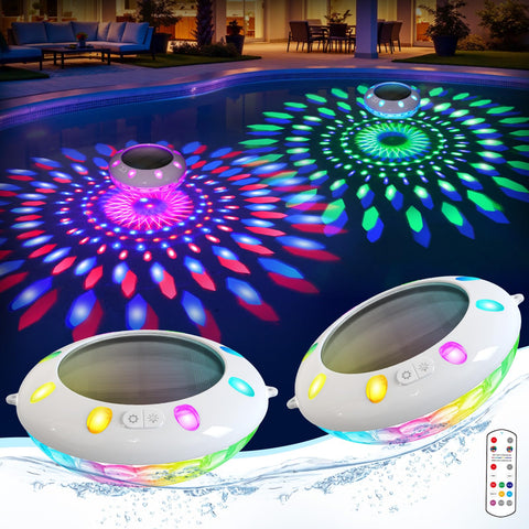 Covfirst luz flotante frontal mostrando diseño y colorido para ambiente nocturno