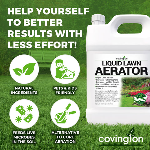 Covington Naturals envase en obra profesional usado por paisajistas y gestores de césped