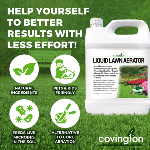 Covington Naturals vertiendo concentrado que mejora penetración de agua