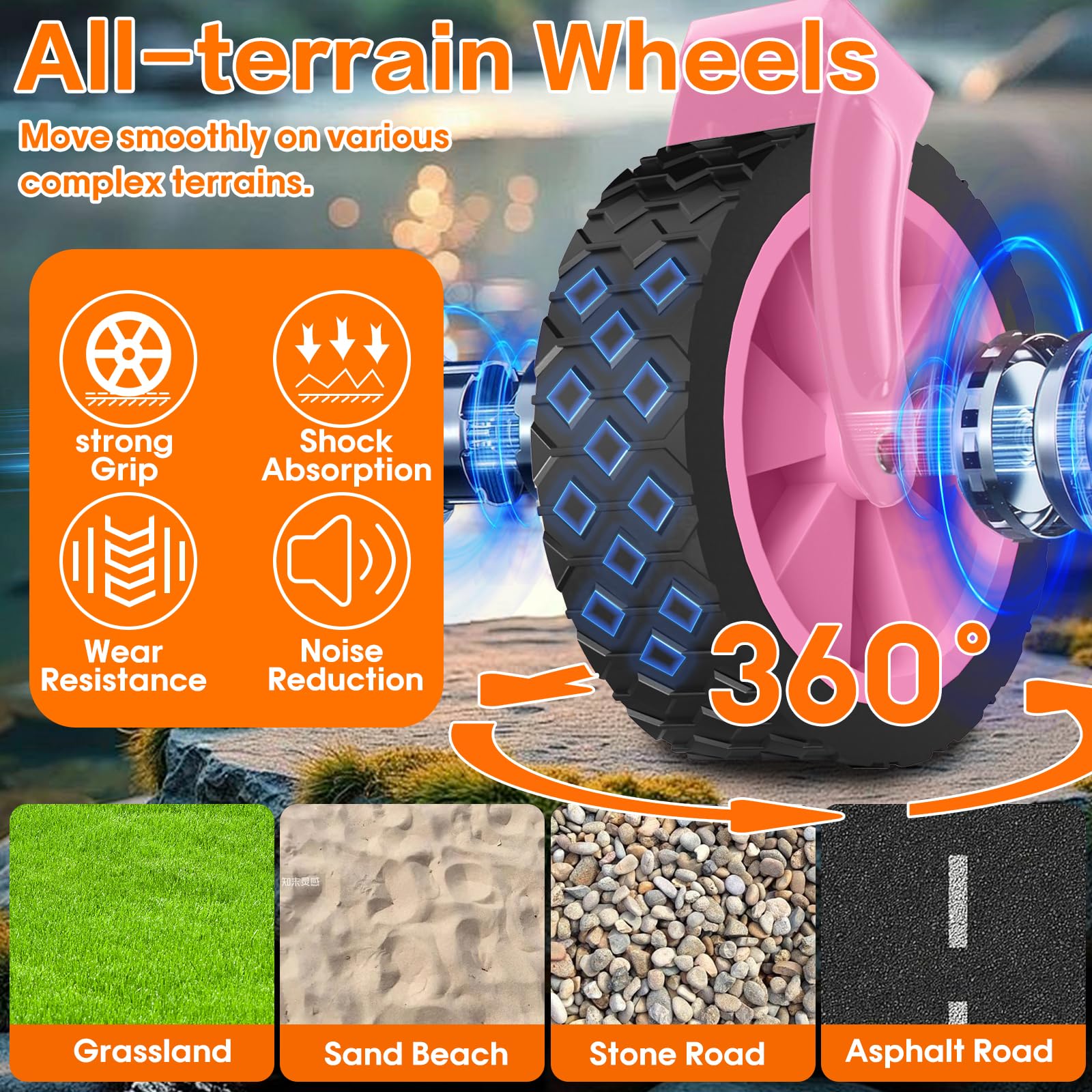 COZEER ruedas 360° giratorias para maniobrar en terrenos irregulares