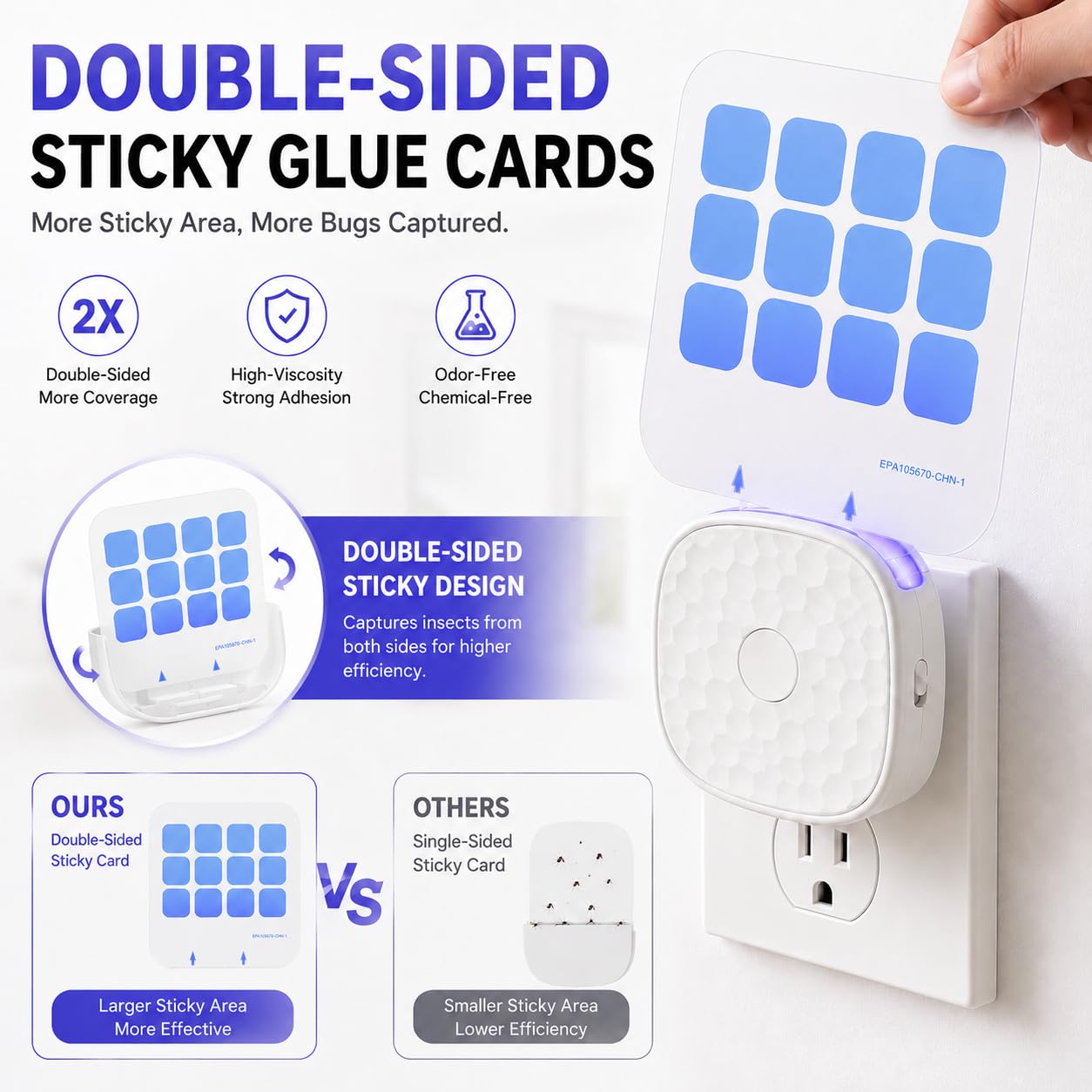 Cozlite tarjeta adhesiva doble cara en detalle con mayor área de captura