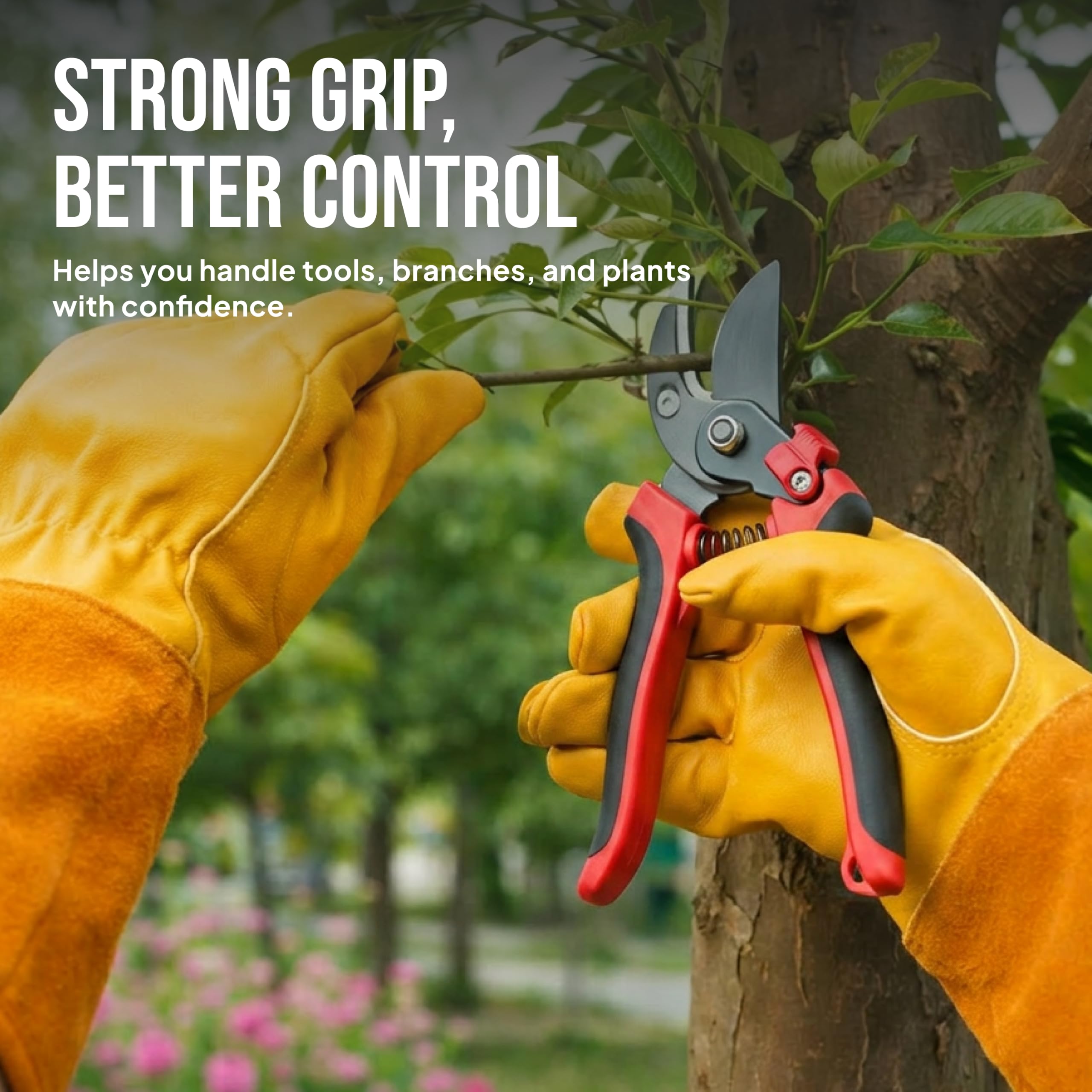 craft911 guantes sosteniendo tijeras de poda con buen agarre