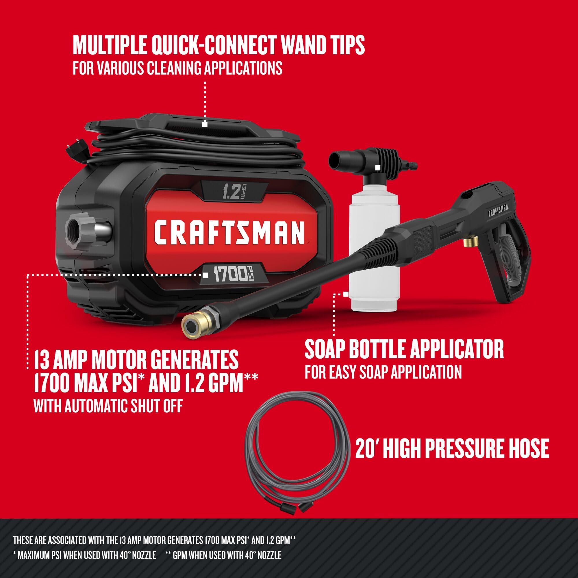 CRAFTSMAN detalle de la lanza y empuñadura ergonómica, mayor control