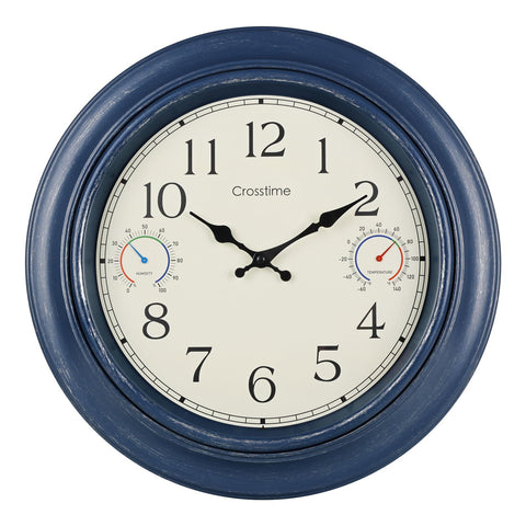 Crosstime vista frontal del reloj exterior mostrando hora y estilo retro