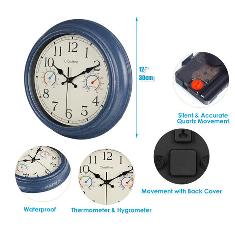 Crosstime reloj colgado en patio, utilidad y estética al aire libre