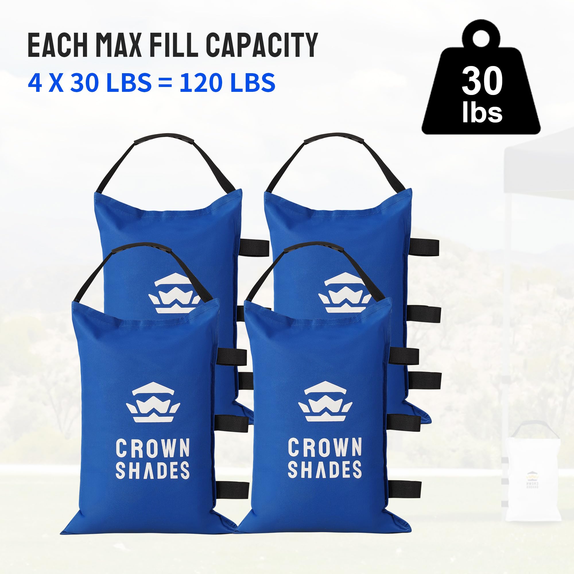 CROWN SHADES asas reforzadas para transporte fácil y manejo cómodo