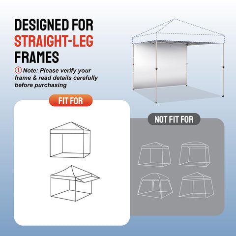 CROWN SHADES panel a escala junto a una carpa 8x8 para referencia