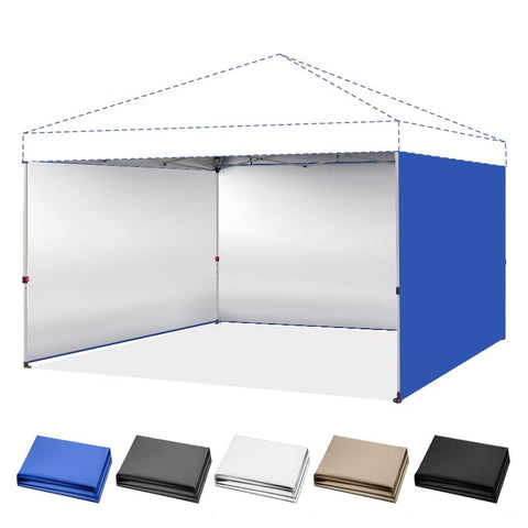 CROWN SHADES panel lateral frontal azul mostrando embalaje y forma, protección visible