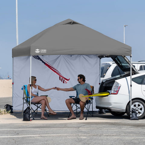 CROWN SHADES montaje con ganchos fácil y duradero en toldo pop-up