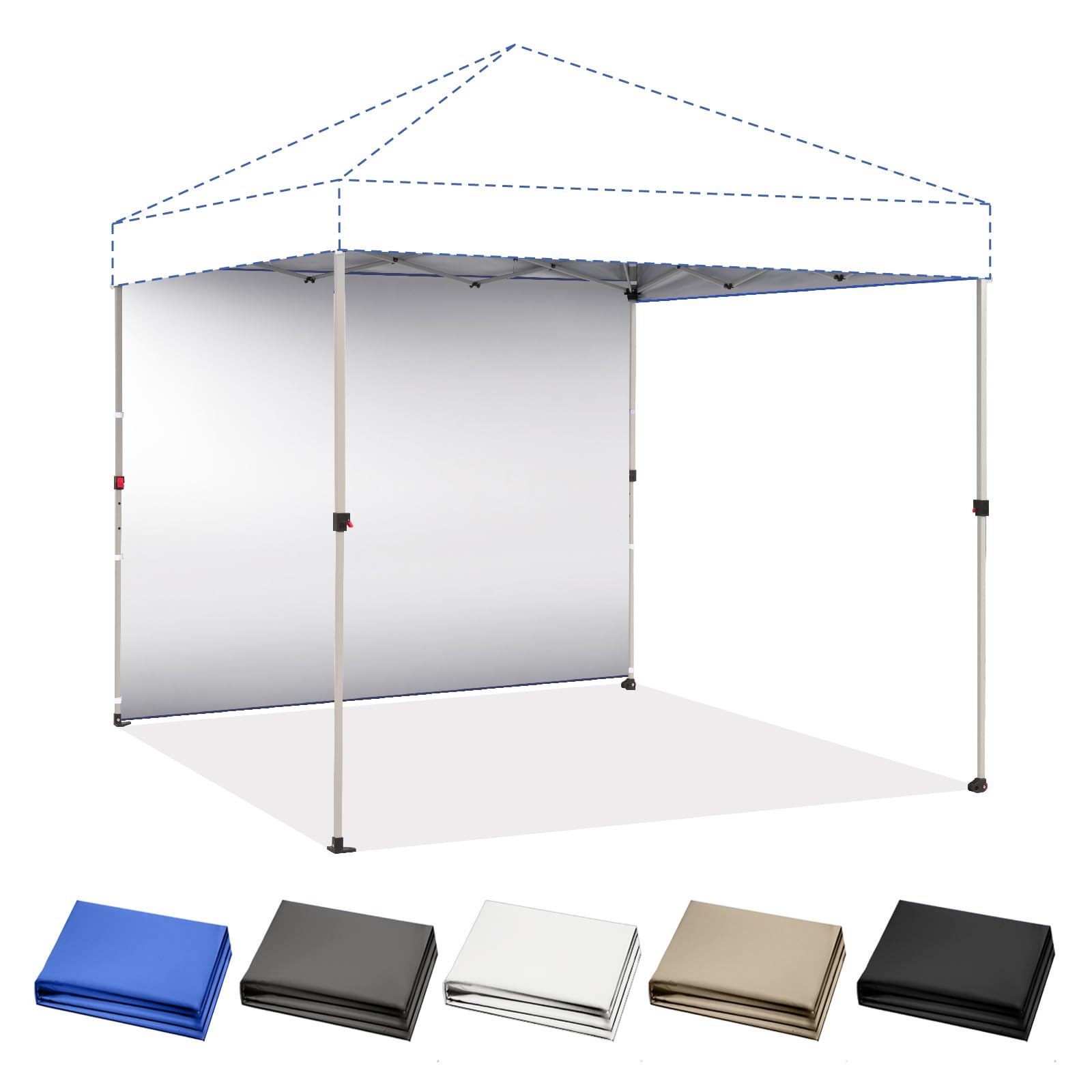 CROWN SHADES panel lateral frontal mostrando ajuste y sombra