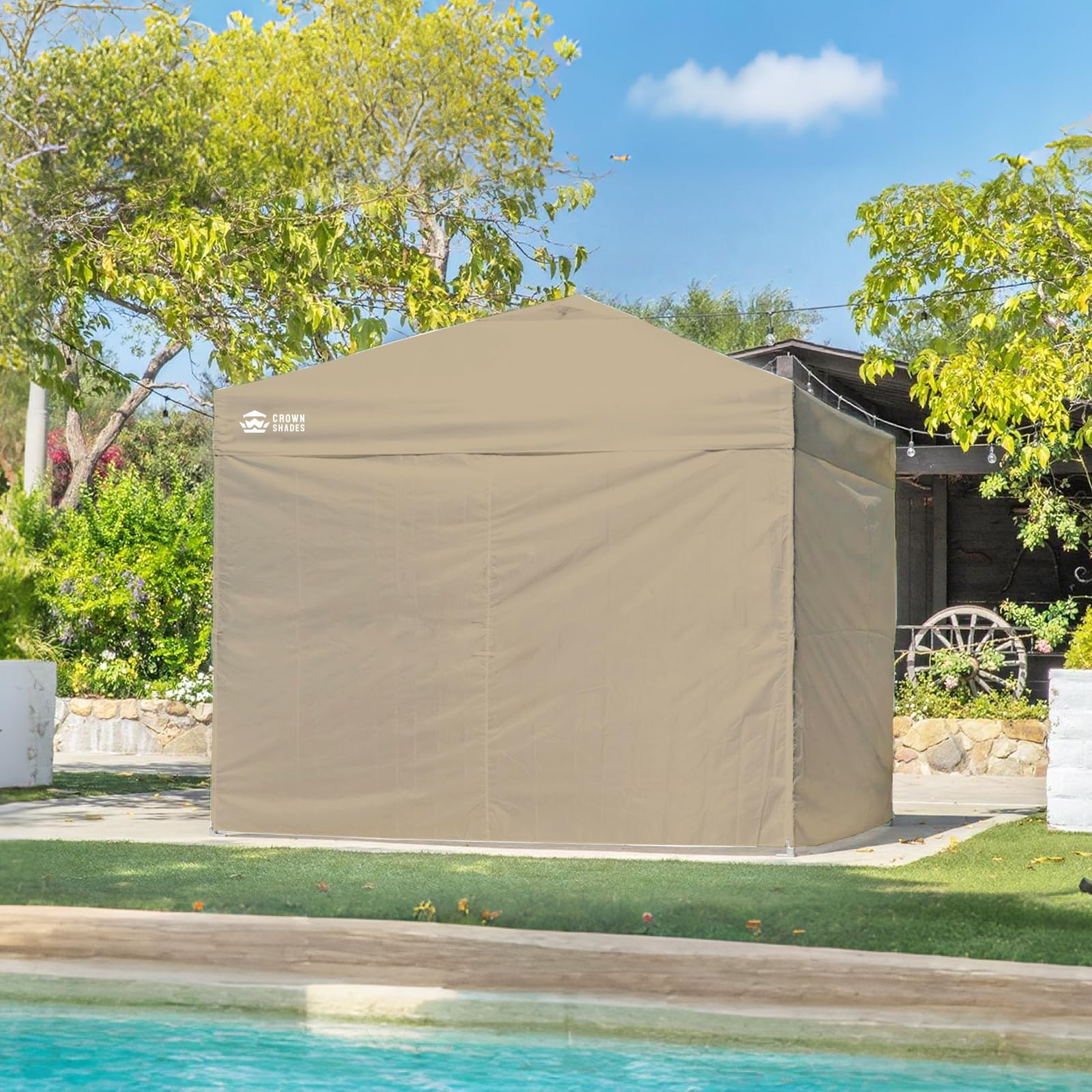 CROWN SHADES paquete de cuatro lonas listo para transporte y almacenamiento