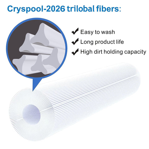 Cryspool tapa superior con orificio visible, asegura montaje estable