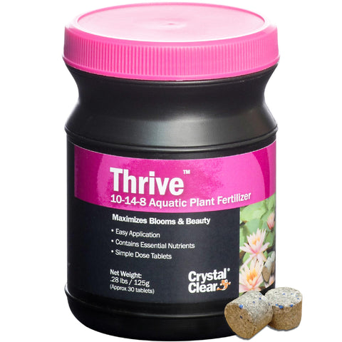 CrystalClear empaque frontal de Thrive mostrando seguridad para estanques