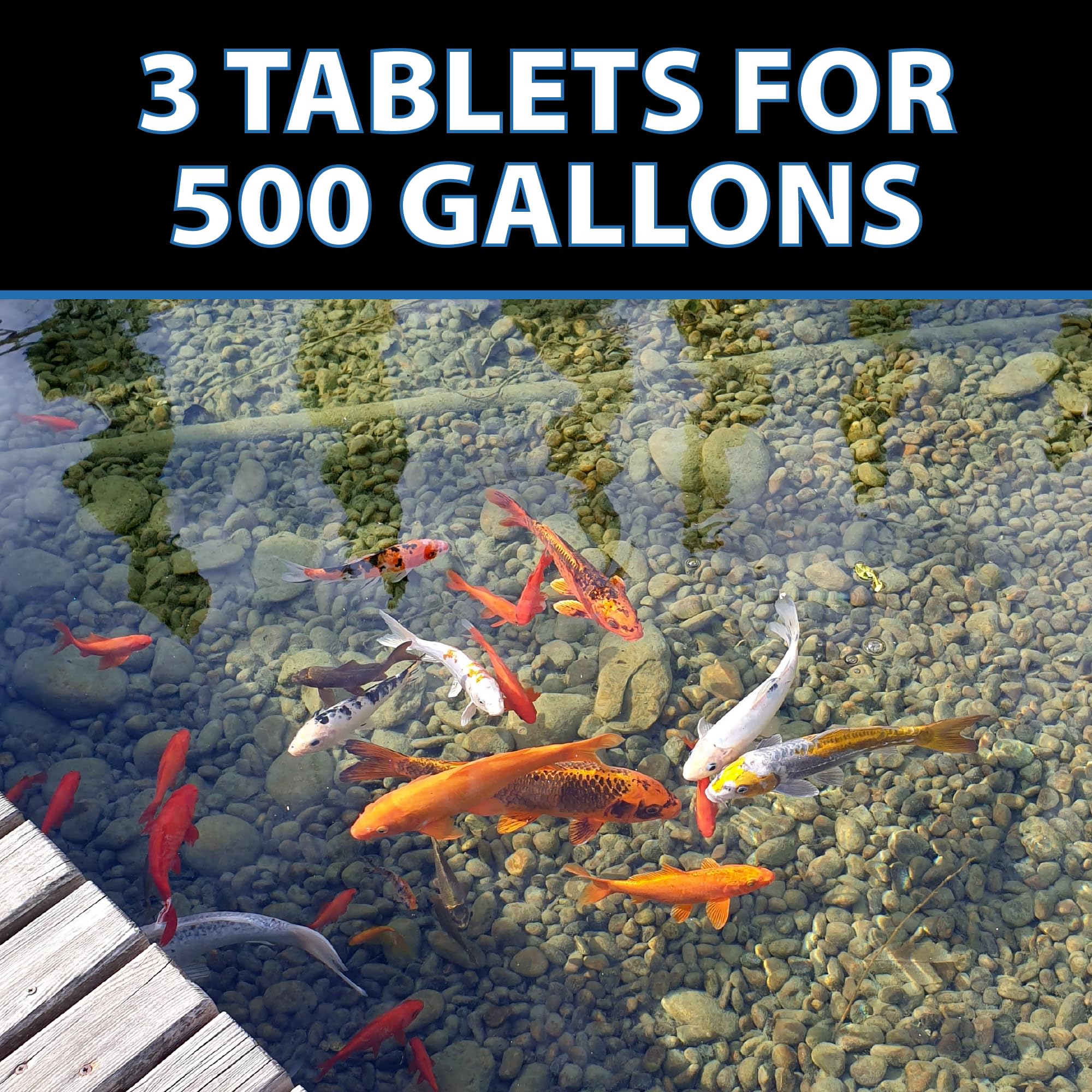 CrystalClear tabletas hundiéndose en agua, liberación bacteriana efectiva
