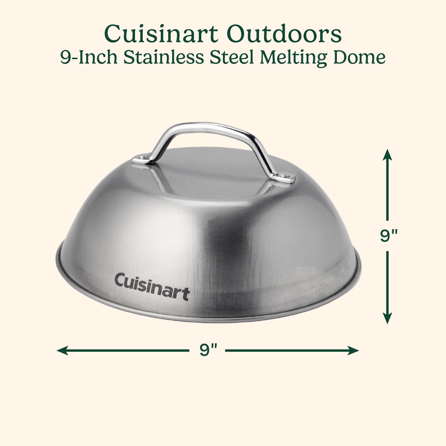 Cuisinart detalle de acero inoxidable resaltando textura resistente y fácil limpieza