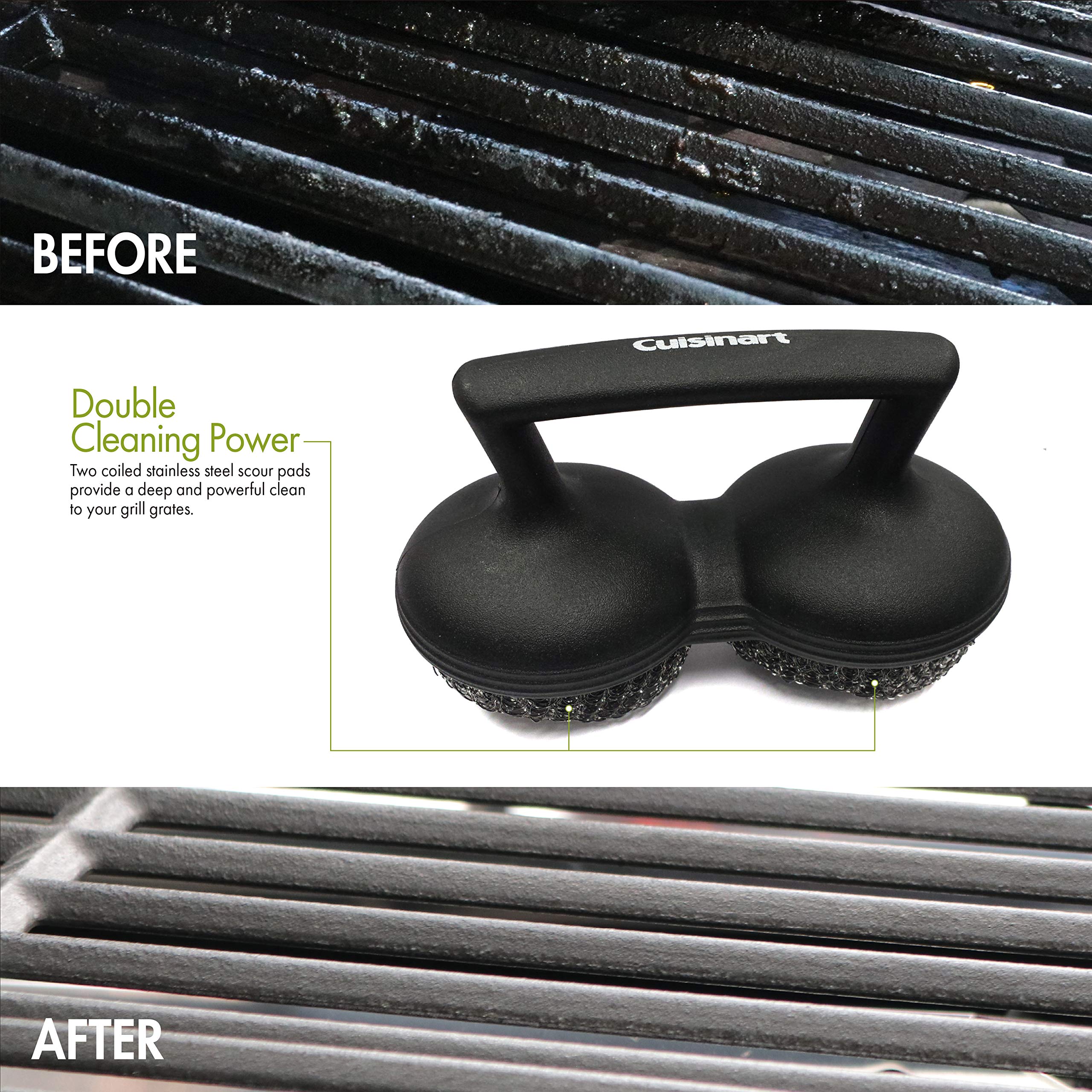 Cuisinart Power Scour carcasa de plástico resistente sosteniendo las bobinas seguras
