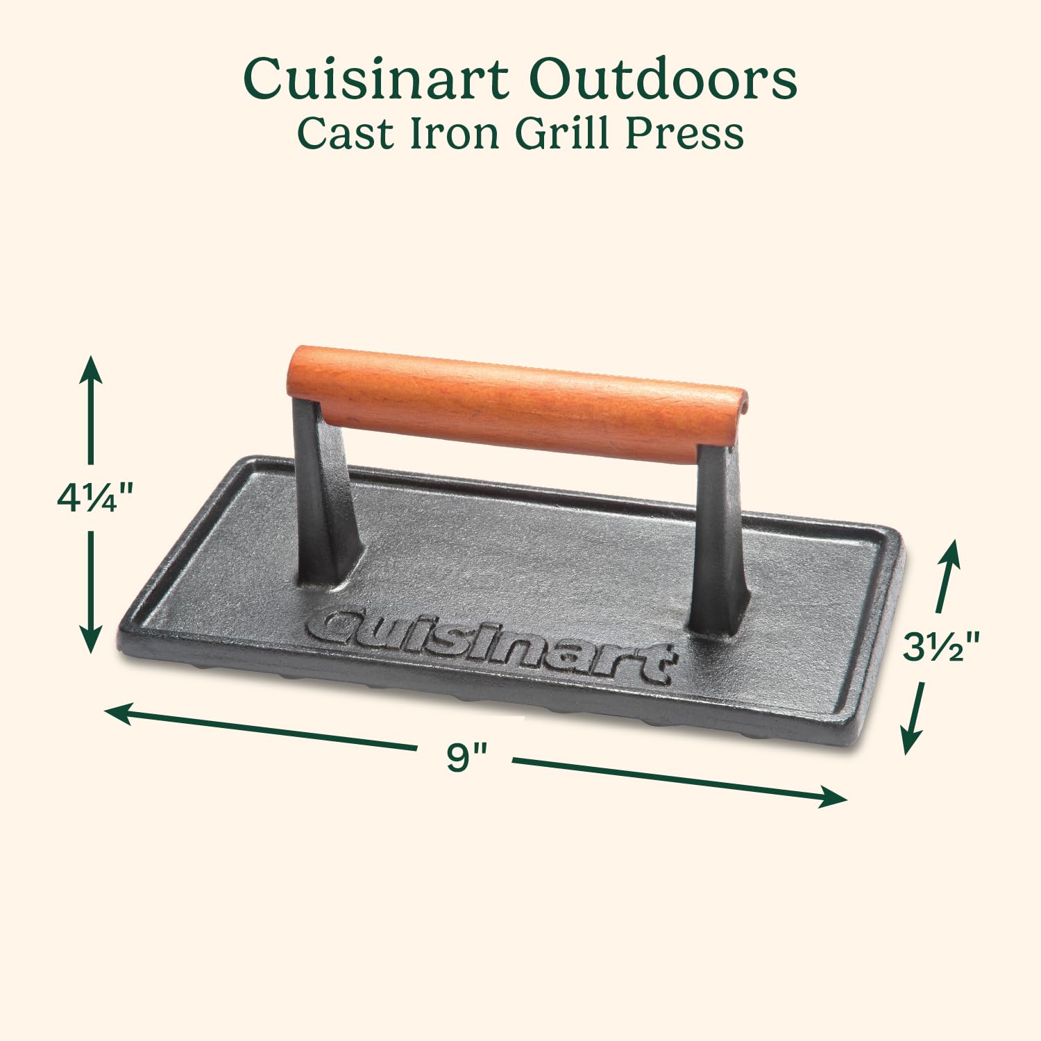 Cuisinart detalle de textura de hierro fundido que distribuye calor uniformemente