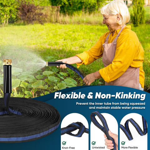 Manguera CXEZSIK regando jardín con manejo ligero y flexible