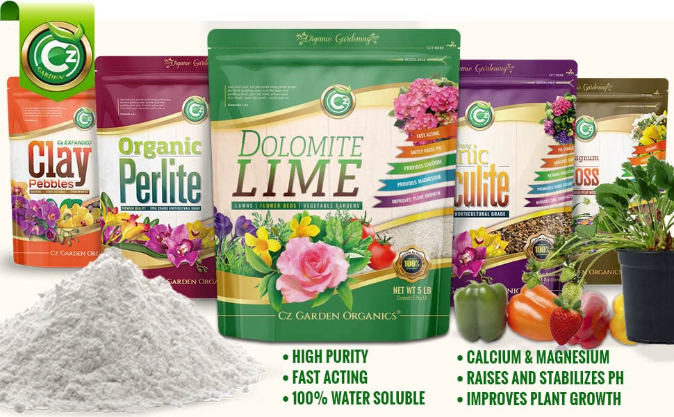 Cz Garden Supply aplicando dolomita en maceta para mejorar pH y nutrientes