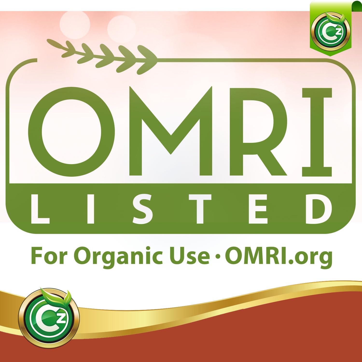 Cz Garden etiqueta OMRI Listed visible para cultivo orgánico certificado