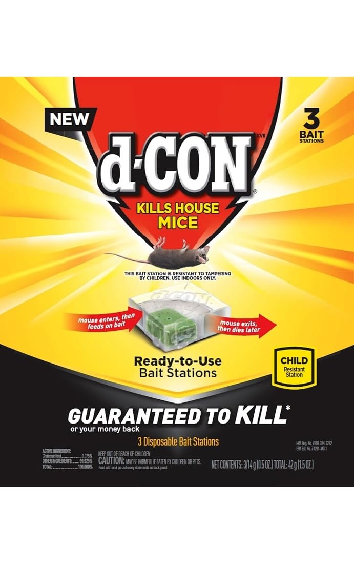 d-Con primer plano del cebo mostrando textura apetecible y atracción para ratones
