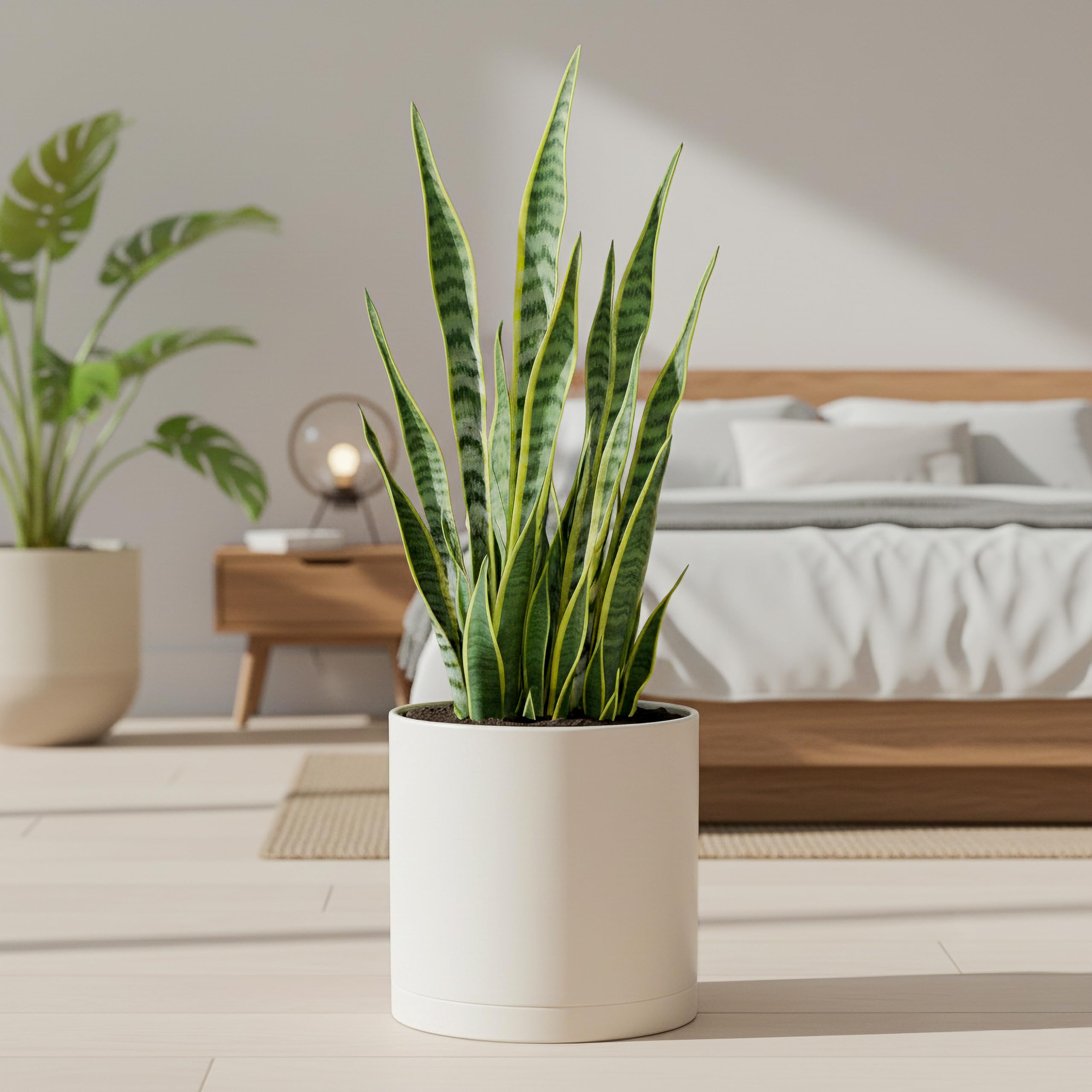 D'vine Dev maceta en uso en salón con planta que aporta decoración funcional