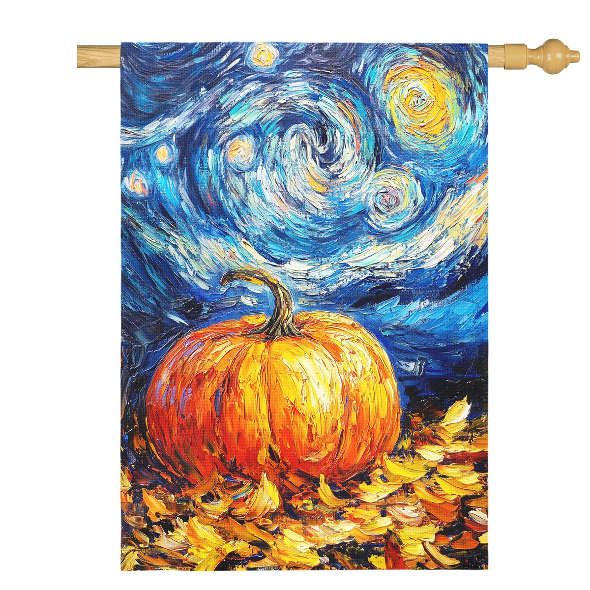 Dacawin bandera frontal con calabaza otoñal, destaca colores vivos