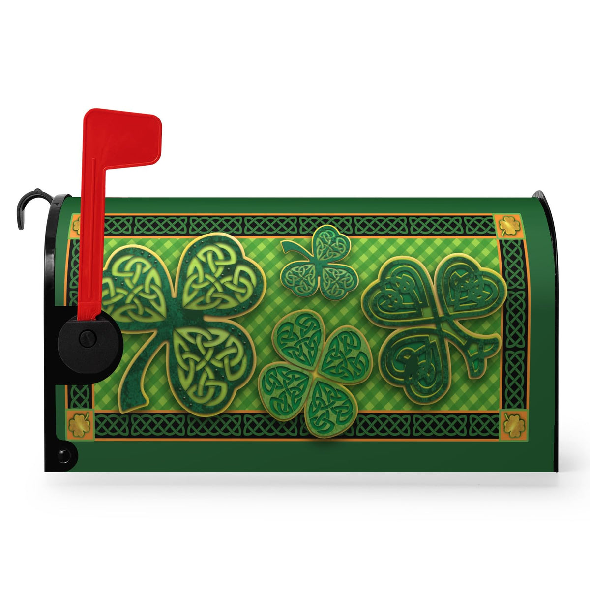 Dacawin funda frontal con tréboles verdes mostrando diseño vibrante