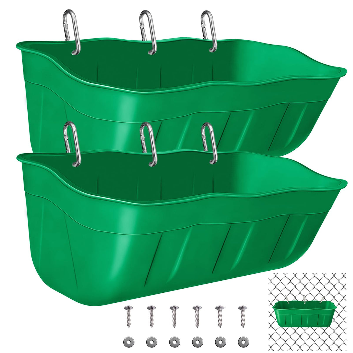 DallerSoode comedero frontal pack de 2 mostrando capacidad y color verde, facilita alimentación