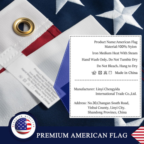 DANF FLAG junto a regla para comparar tamaño 4x6 ft y escala real