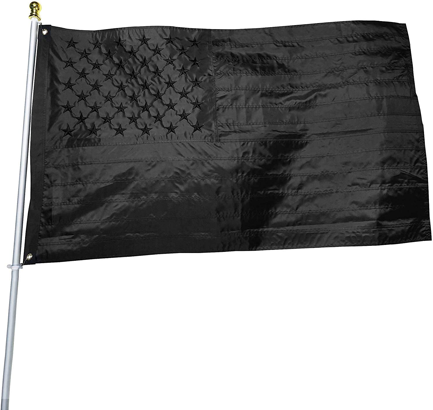 DANF FLAG vista frontal de la bandera negra, color intenso y durabilidad