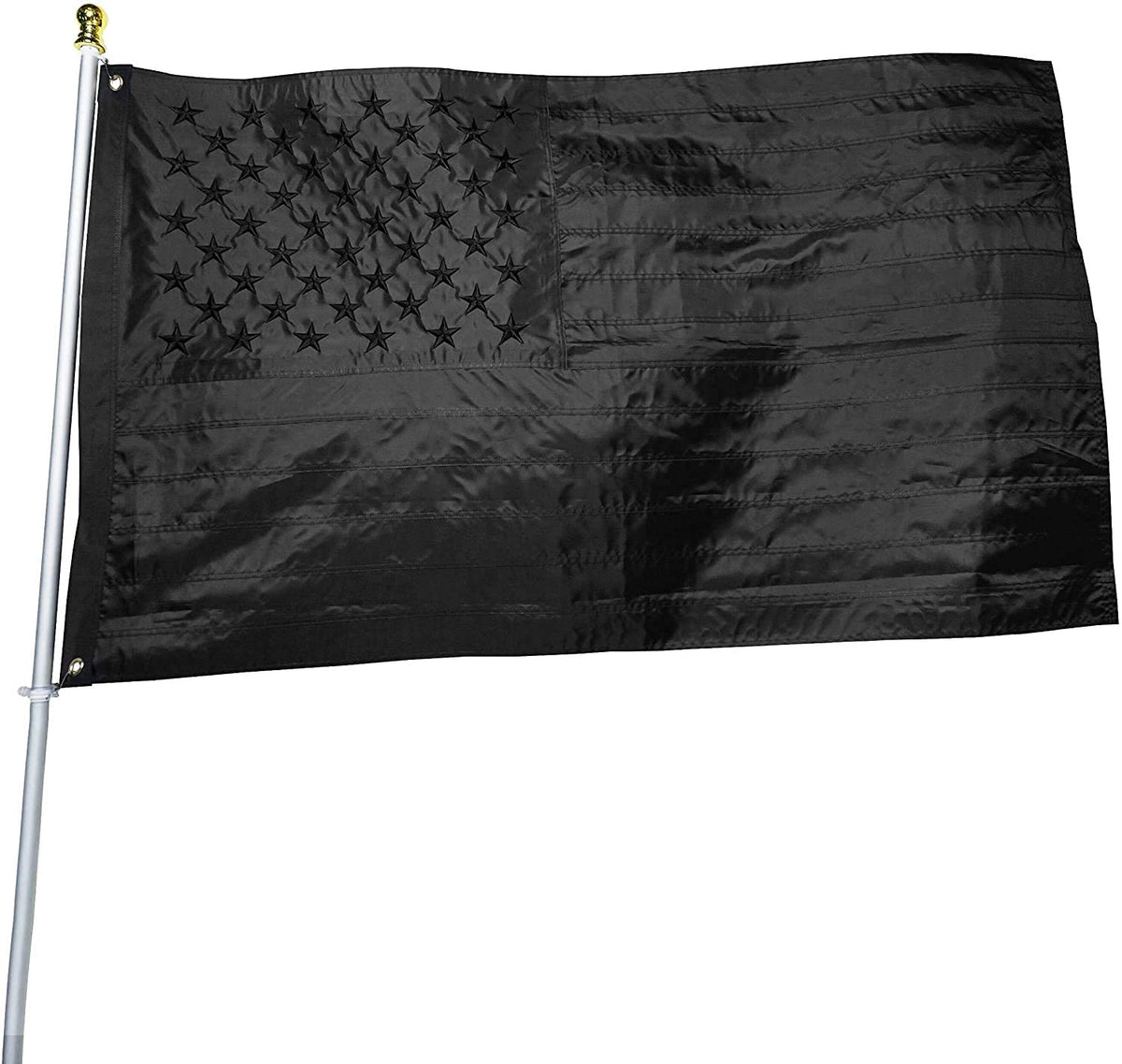 DANF FLAG vista frontal de la bandera negra, color intenso y durabilidad