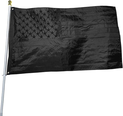 DANF FLAG vista frontal de la bandera negra, color intenso y durabilidad