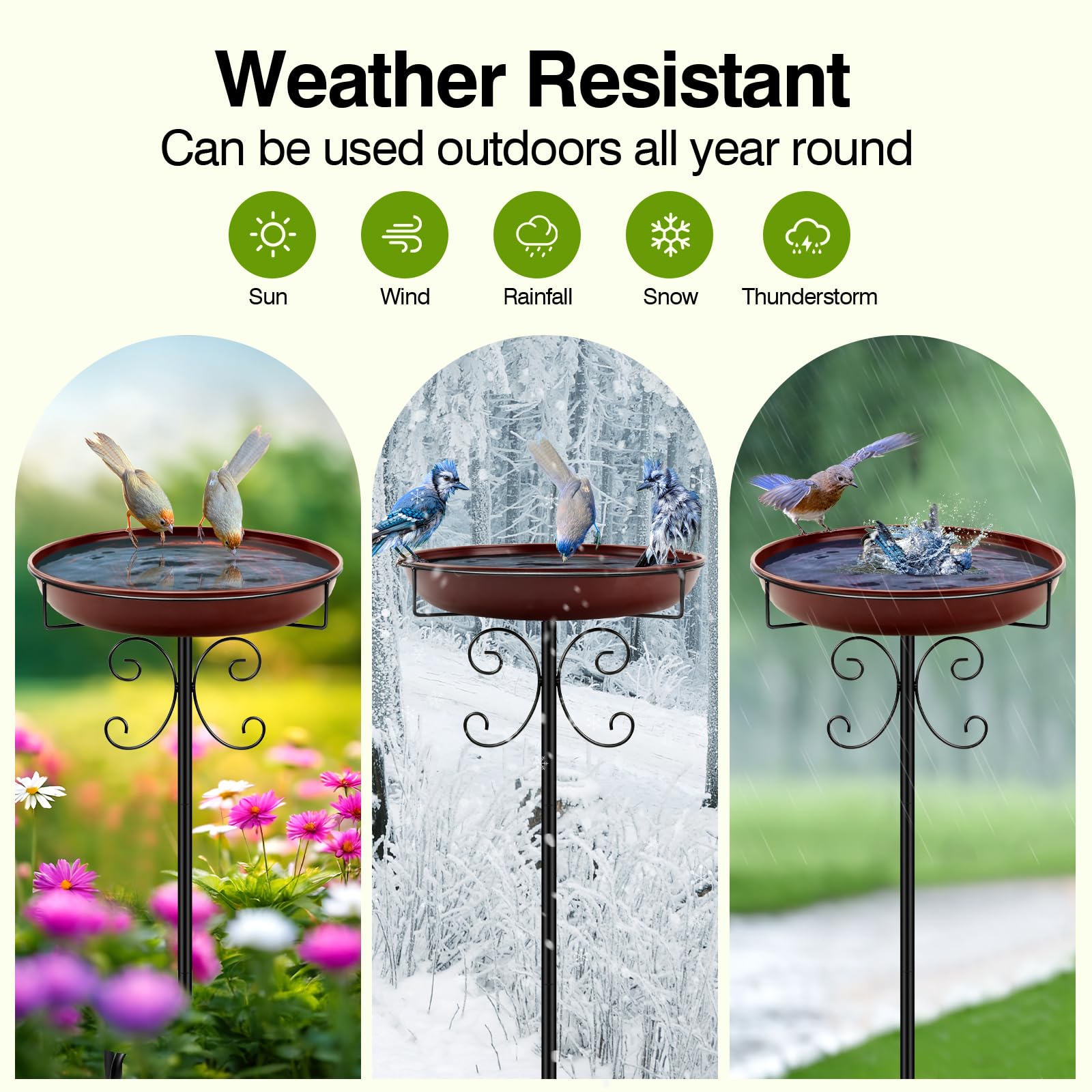 Daoeny baño con fuente solar añadida movimiento de agua para atraer aves