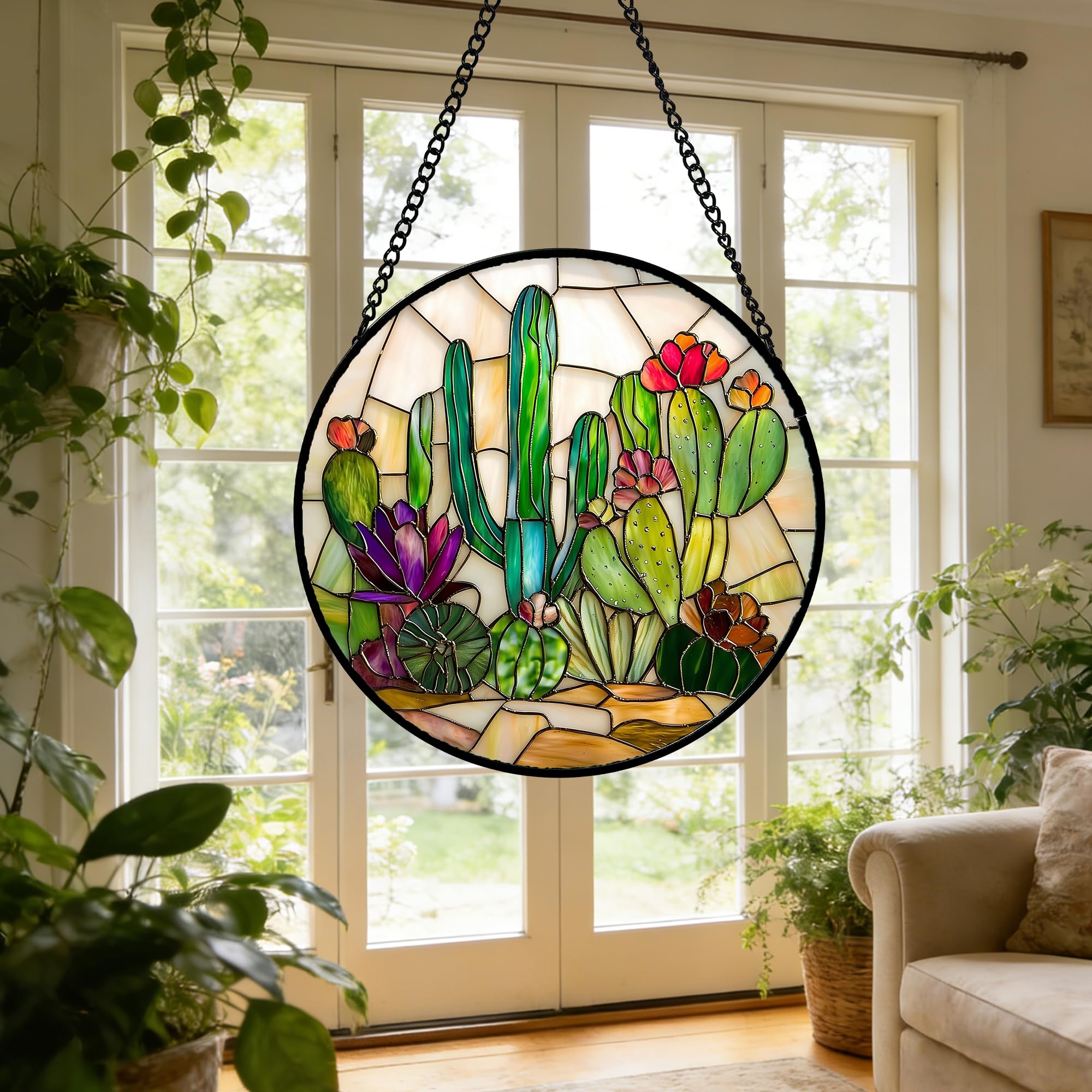 DASTOLL vitral en sala aportando ambiente y color acogedor