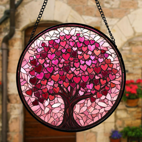 DASTOLL colgando en ventana, proyecta tonos rosas y crea ambiente cálido