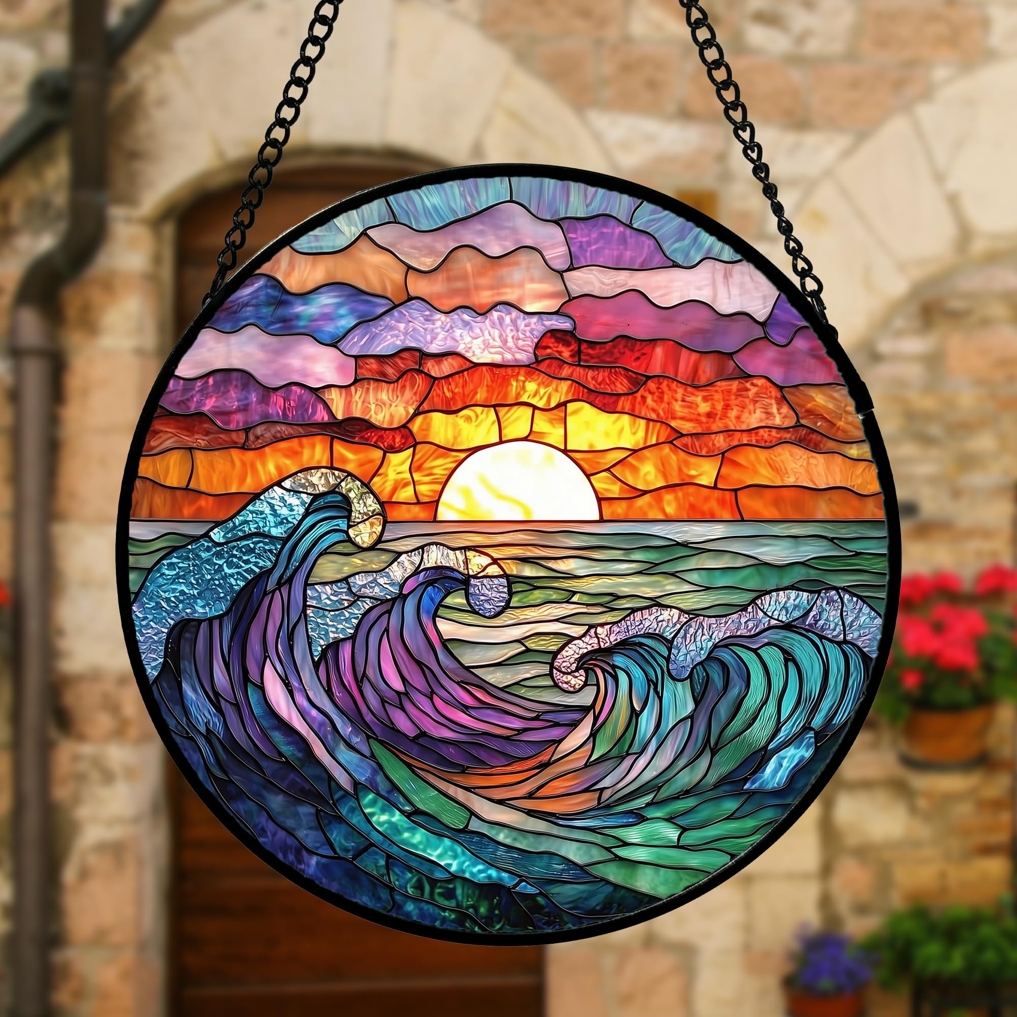 DASTOLL colgando en ventana con luz matutina, crea reflejos cálidos