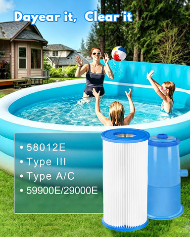 DAYEAR cartuchos en escena de piscina mejorando claridad del agua
