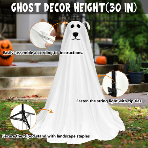 DAZONGE luces encendidas en el fantasma perro, ambiente cálido y festivo