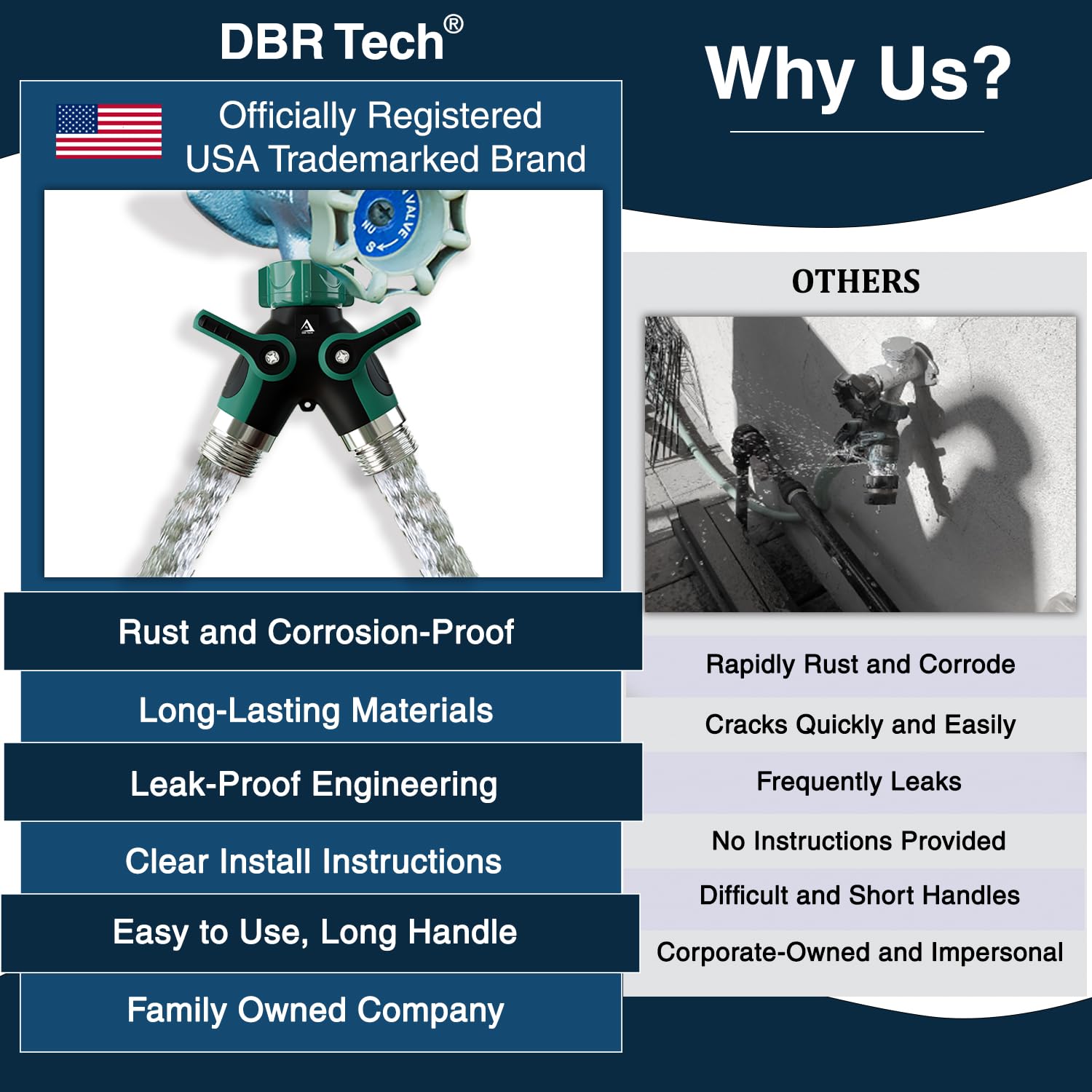 DBR Tech con dos mangueras conectadas para riego y lavado simultáneo