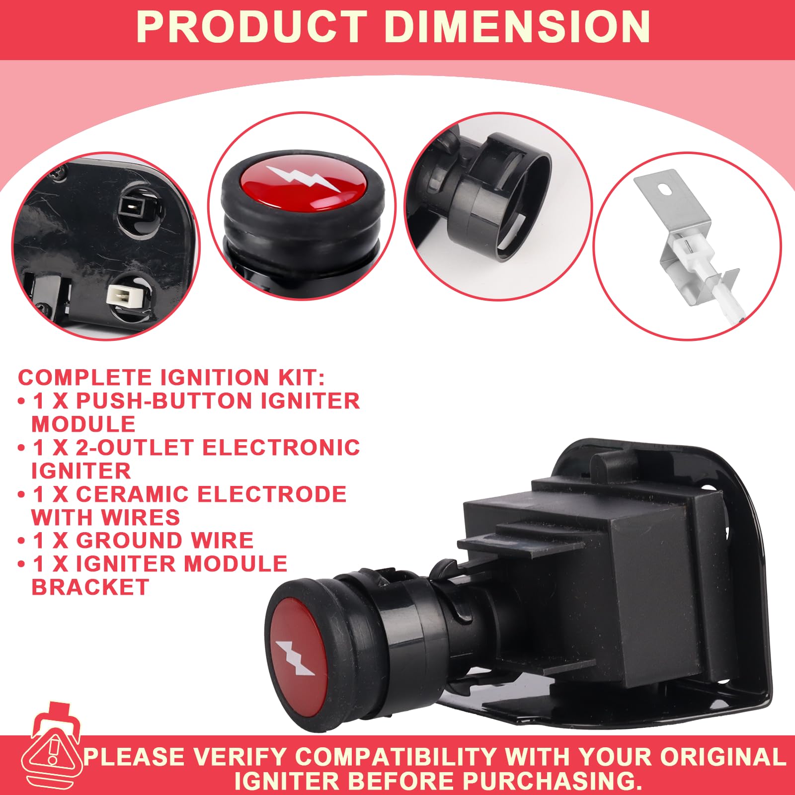 DcYourHome módulo de encendido vista superior compacto y durable para Weber