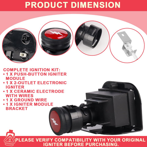 DcYourHome módulo de encendido vista superior compacto y durable para Weber
