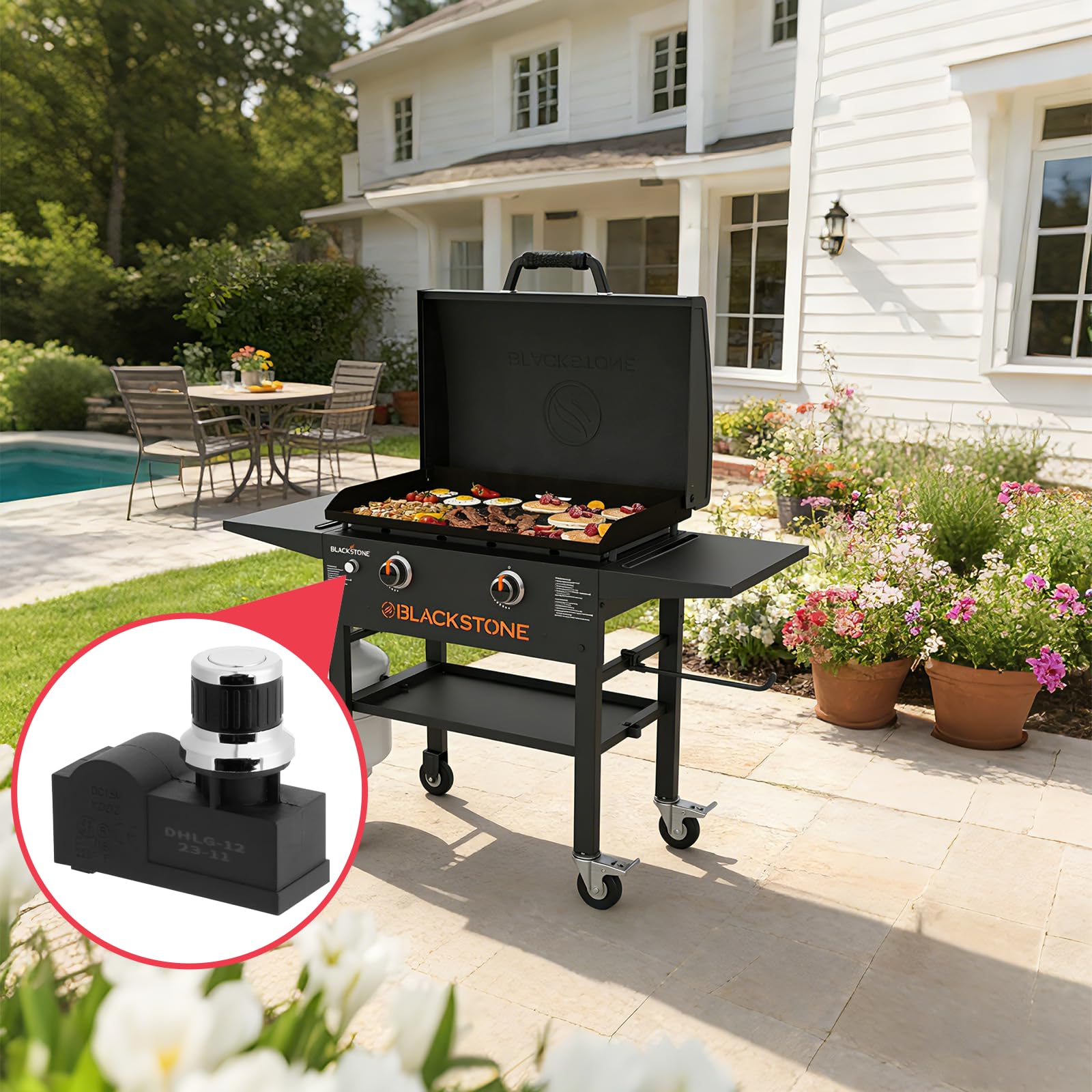 DcYourHome kit en uso junto a plancha al aire libre encendido inmediato