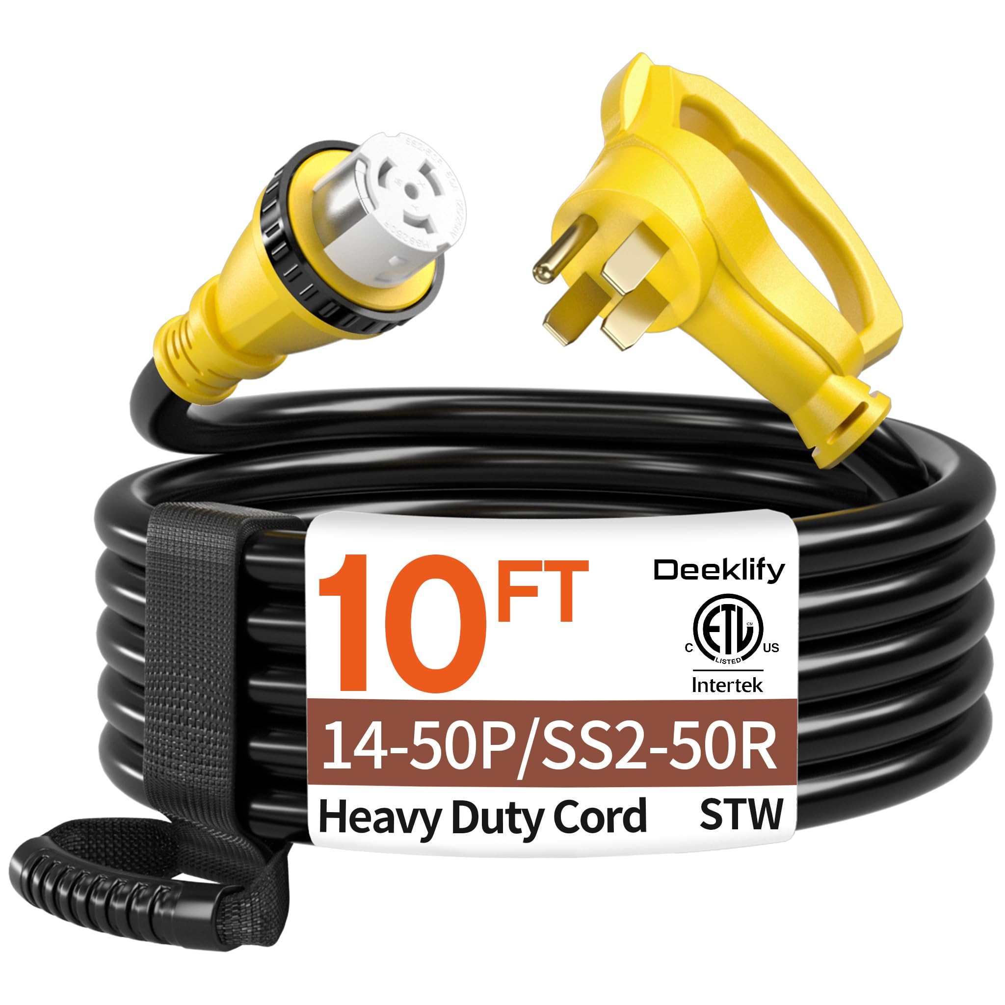 Deeklify vista frontal del cable empaquetado, muestra robustez y confianza