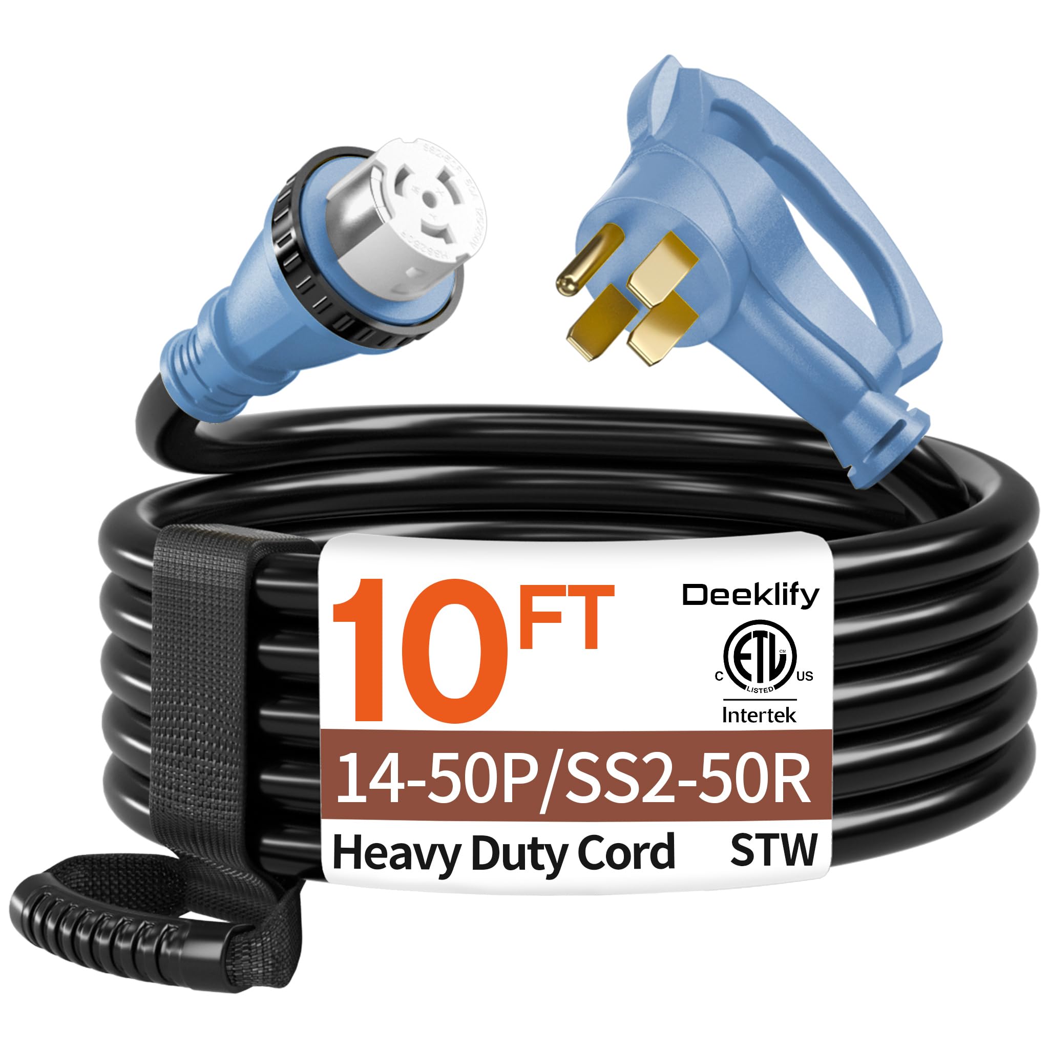 Deeklify vista frontal del cable y empaque, resistente para uso exterior