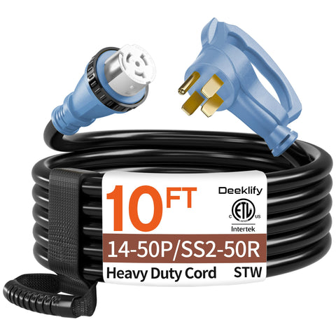 Deeklify vista frontal del cable y empaque, resistente para uso exterior